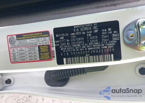 2024 Kia Sportage X-Line из США, поврежденный, VIN 5XYK6CDF2RG223039